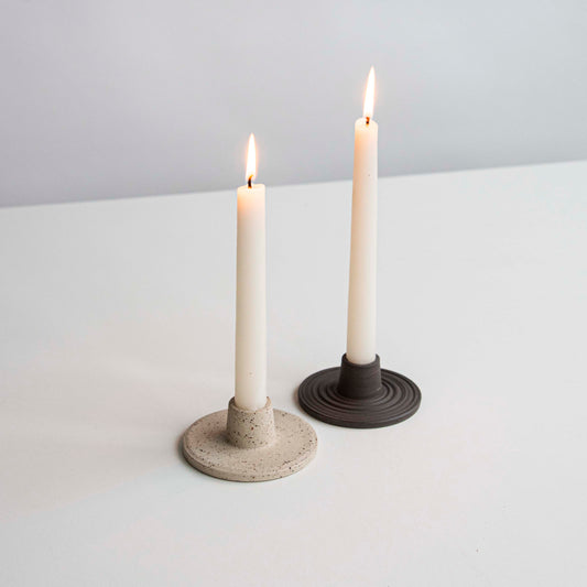CANDLE HOLDER WHITE SPECKLED