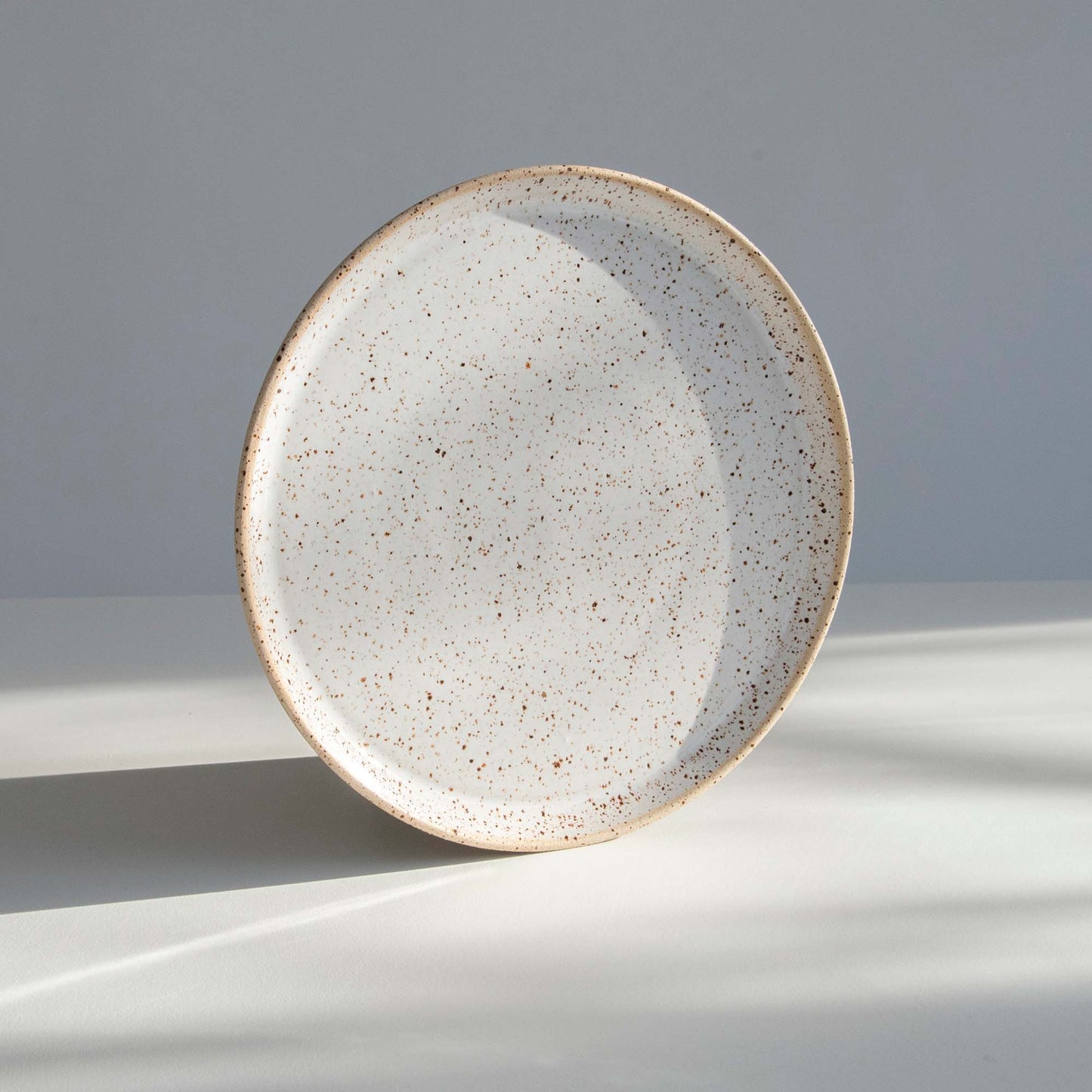 PLATE SPECKLED WHITE medium
